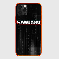 Чехол для iPhone 12 Pro Max Samurai - Киберпанк - Двоичный код, цвет: 3D-красный