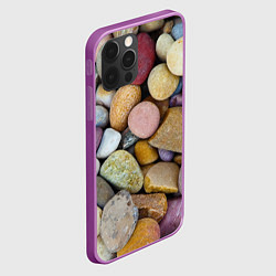 Чехол для iPhone 12 Pro Max Морская галька - пляж, цвет: 3D-сиреневый — фото 2