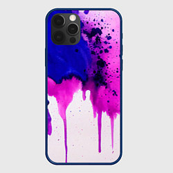 Чехол для iPhone 12 Pro Max Акварельные потеки, цвет: 3D-тёмно-синий