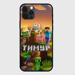 Чехол для iPhone 12 Pro Max Тимур Minecraft, цвет: 3D-черный