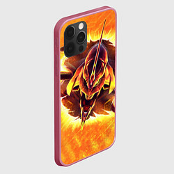 Чехол для iPhone 12 Pro Max Evangelion fire, цвет: 3D-малиновый — фото 2