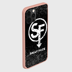 Чехол для iPhone 12 Pro Max Sally Face с потертостями на темном фоне, цвет: 3D-светло-розовый — фото 2