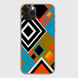 Чехол для iPhone 12 Pro Max Фон из разноцветных квадратов, цвет: 3D-серый