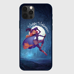 Чехол для iPhone 12 Pro Max Happy halloween - beautiful witch, цвет: 3D-черный