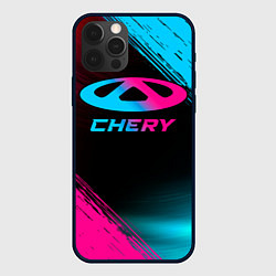 Чехол для iPhone 12 Pro Max Chery - neon gradient, цвет: 3D-черный