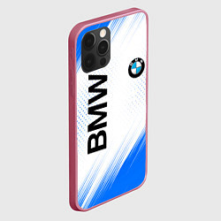 Чехол для iPhone 12 Pro Max Bmw синяя текстура, цвет: 3D-малиновый — фото 2