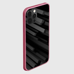 Чехол для iPhone 12 Pro Max Геометрические объёмные прямоугольники, цвет: 3D-малиновый — фото 2