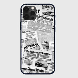 Чехол для iPhone 12 Pro Max Газетный коллаж, цвет: 3D-черный