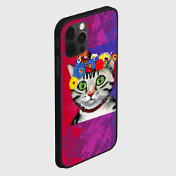 Чехол для iPhone 12 Pro Max Кошка Фриды Кало из нейросети, цвет: 3D-черный — фото 2