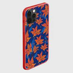Чехол для iPhone 12 Pro Max Осенние абстрактные цветы, цвет: 3D-красный — фото 2