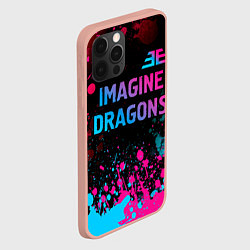 Чехол для iPhone 12 Pro Max Imagine Dragons - neon gradient: символ сверху, цвет: 3D-светло-розовый — фото 2
