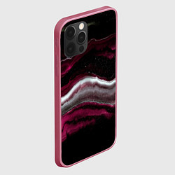 Чехол для iPhone 12 Pro Max Розовые и белые волны песка в абстракции, цвет: 3D-малиновый — фото 2