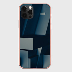 Чехол для iPhone 12 Pro Max Множество объёмных прямоугольников и фигур, цвет: 3D-светло-розовый