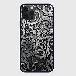 Чехол для iPhone 12 Pro Max Стальные узоры, цвет: 3D-черный