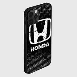 Чехол для iPhone 12 Pro Max Honda с потертостями на темном фоне, цвет: 3D-черный — фото 2