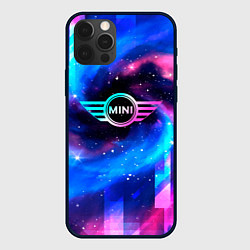 Чехол для iPhone 12 Pro Max Mini неоновый космос, цвет: 3D-черный