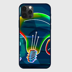 Чехол для iPhone 12 Pro Max Неоновые лампы - коллаж, цвет: 3D-черный