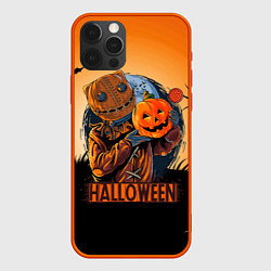 Чехол для iPhone 12 Pro Max Хэллоуин убийца с тыквой, цвет: 3D-красный