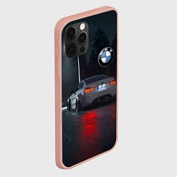 Чехол для iPhone 12 Pro Max Крутая бэха на ночной трассе, цвет: 3D-светло-розовый — фото 2