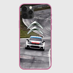 Чехол для iPhone 12 Pro Max Ситроен - гоночная команда, цвет: 3D-малиновый