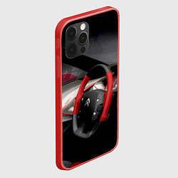 Чехол для iPhone 12 Pro Max Ситроен - салон - Steering wheel, цвет: 3D-красный — фото 2