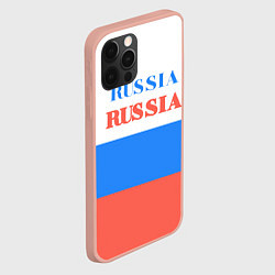 Чехол для iPhone 12 Pro Max Цвета флага России Russia, цвет: 3D-светло-розовый — фото 2