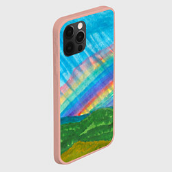 Чехол для iPhone 12 Pro Max Летний дождь радуга, цвет: 3D-светло-розовый — фото 2