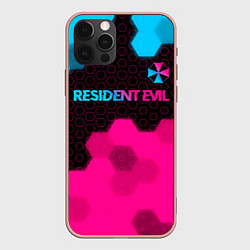 Чехол для iPhone 12 Pro Max Resident Evil - neon gradient: символ сверху, цвет: 3D-светло-розовый