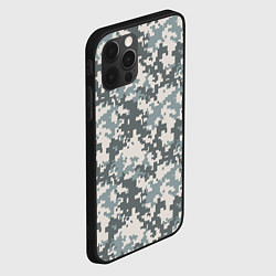 Чехол для iPhone 12 Pro Max Камуфляж серый пиксель, цвет: 3D-черный — фото 2