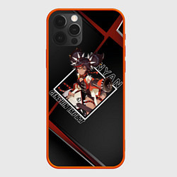Чехол для iPhone 12 Pro Max Синь Янь в ромбе, цвет: 3D-красный