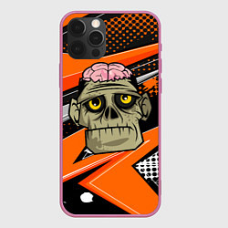 Чехол для iPhone 12 Pro Max Зомби с мозгами, цвет: 3D-малиновый