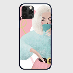 Чехол для iPhone 12 Pro Max Девушка с чашкой, цвет: 3D-черный