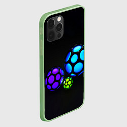 Чехол для iPhone 12 Pro Max Объёмные неоновые шары, цвет: 3D-салатовый — фото 2