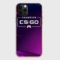 Чехол для iPhone 12 Pro Max Counter Strike gaming champion: рамка с лого и джо, цвет: 3D-светло-розовый