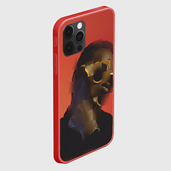 Чехол для iPhone 12 Pro Max Психоделический афроамериканец, цвет: 3D-красный — фото 2