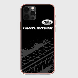 Чехол для iPhone 12 Pro Max Land Rover speed на темном фоне со следами шин: си, цвет: 3D-светло-розовый