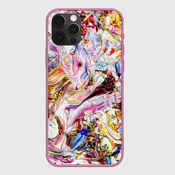 Чехол для iPhone 12 Pro Max Aesthetic visual art galaxy slime, цвет: 3D-малиновый