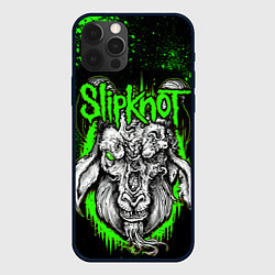 Чехол для iPhone 12 Pro Max Slipknot зеленый козел, цвет: 3D-черный