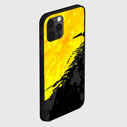 Чехол для iPhone 12 Pro Max Black and yellow, цвет: 3D-черный — фото 2
