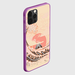 Чехол для iPhone 12 Pro Max Бурные океанские волны на восходе солнца, цвет: 3D-сиреневый — фото 2