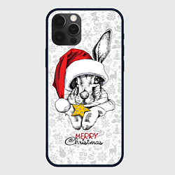 Чехол для iPhone 12 Pro Max Rabbit with cookies, merry Christmas, цвет: 3D-черный