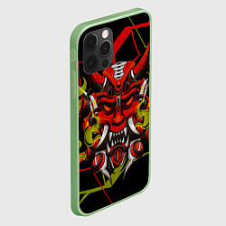 Чехол для iPhone 12 Pro Max Голова красного дъявола, цвет: 3D-салатовый — фото 2