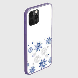Чехол для iPhone 12 Pro Max Новогодние Снежинки - Белый, цвет: 3D-серый — фото 2