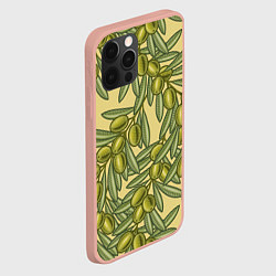 Чехол для iPhone 12 Pro Max Винтажные ветви оливок, цвет: 3D-светло-розовый — фото 2