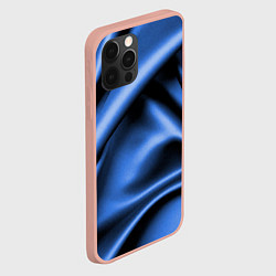 Чехол для iPhone 12 Pro Max Складки гладкой синей ткани, цвет: 3D-светло-розовый — фото 2