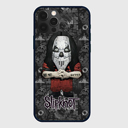 Чехол для iPhone 12 Pro Max Slipknot серый абстрактный фон, цвет: 3D-черный