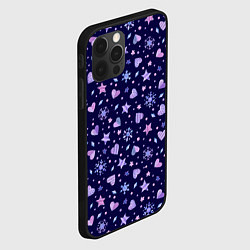 Чехол для iPhone 12 Pro Max Новогодние сердечки, цвет: 3D-черный — фото 2