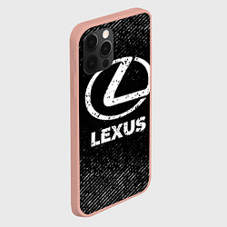 Чехол для iPhone 12 Pro Max Lexus с потертостями на темном фоне, цвет: 3D-светло-розовый — фото 2