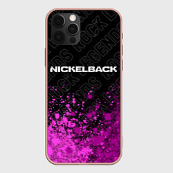 Чехол для iPhone 12 Pro Max Nickelback rock legends: символ сверху, цвет: 3D-светло-розовый