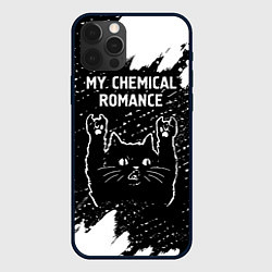 Чехол для iPhone 12 Pro Max Группа My Chemical Romance и рок кот, цвет: 3D-черный